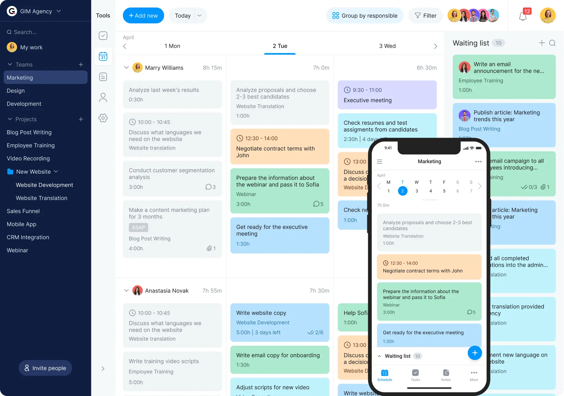 Daily schedule maker
