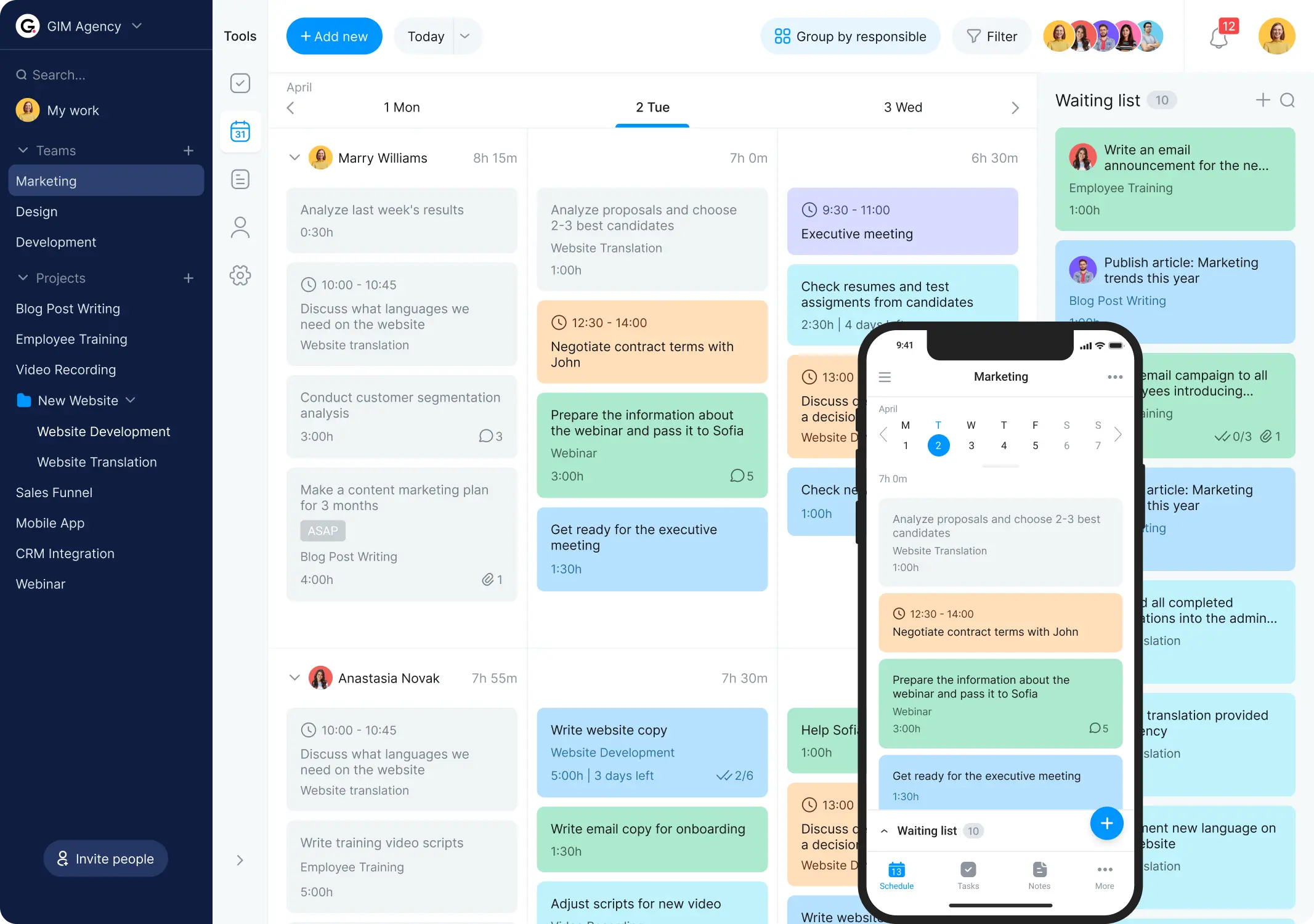 Daily schedule maker