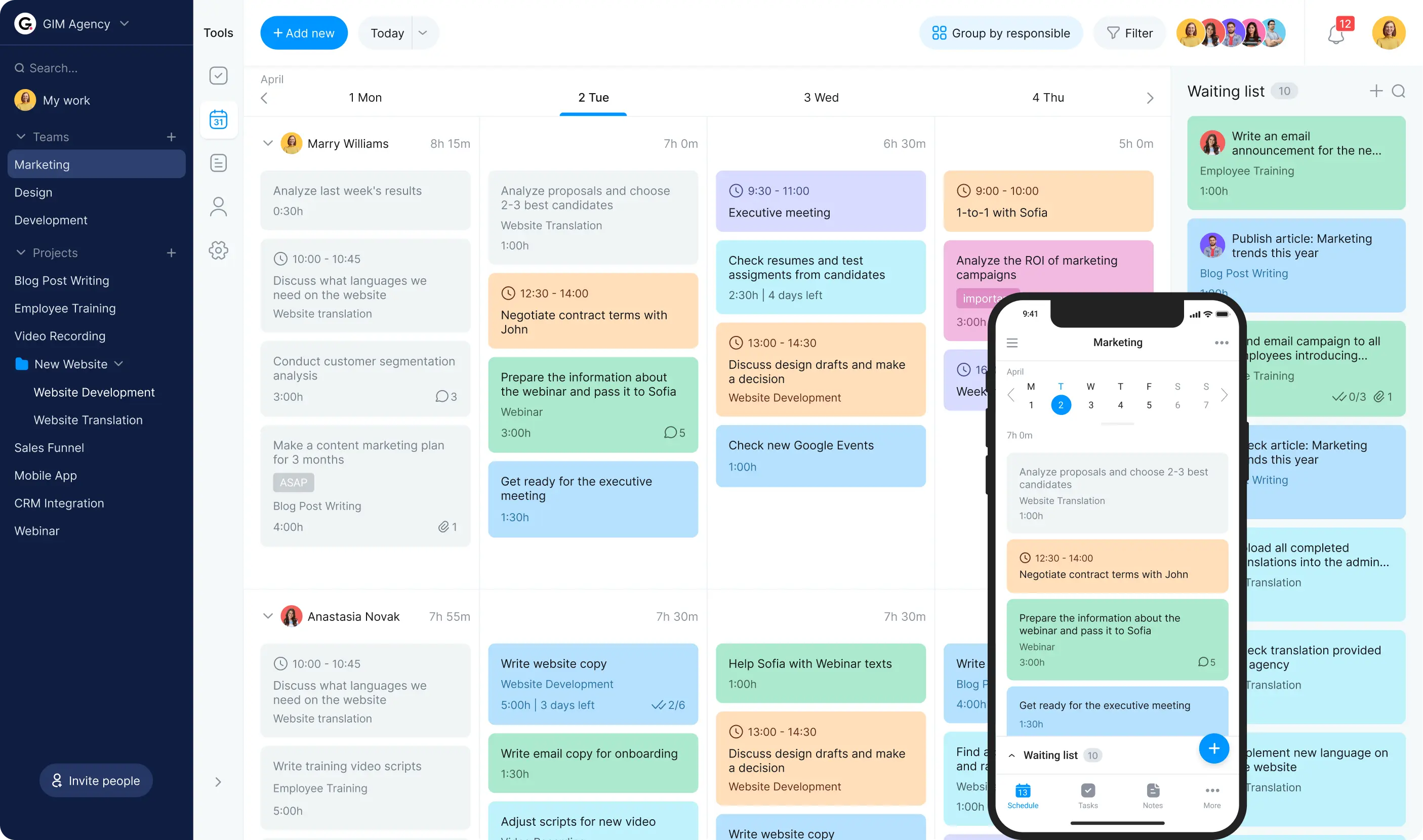 Daily schedule maker