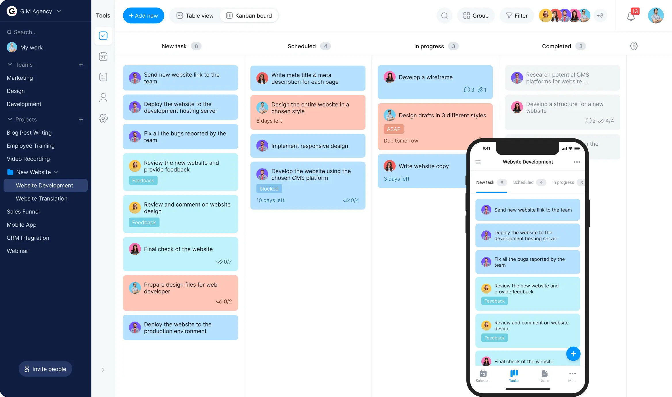 Digital daily planner board