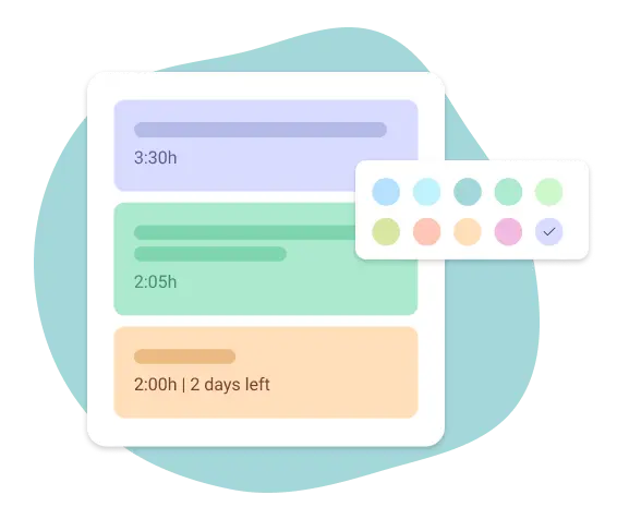 Set colors to your electronic planner