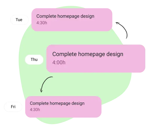 Add time blocks in the electronic day planner