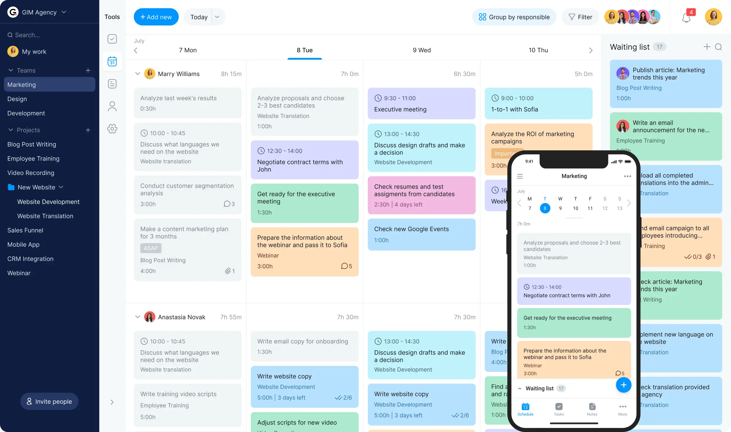 Electronic planner