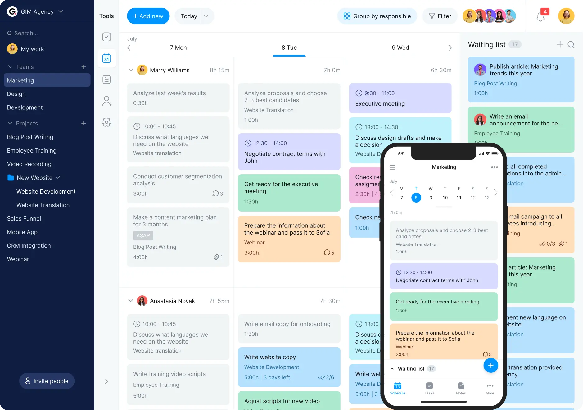 Electronic planner
