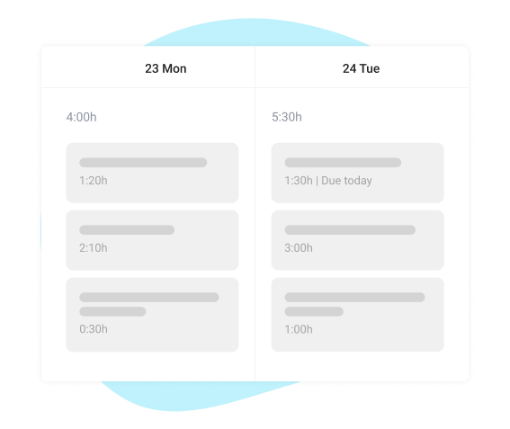 Completed tasks in the online calendar planner