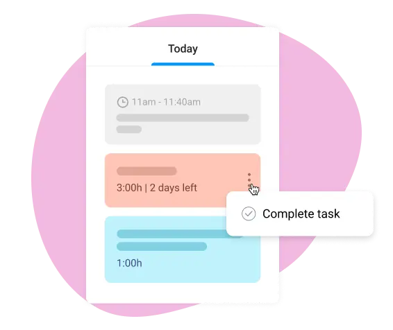 Completed tasks in the online planner
