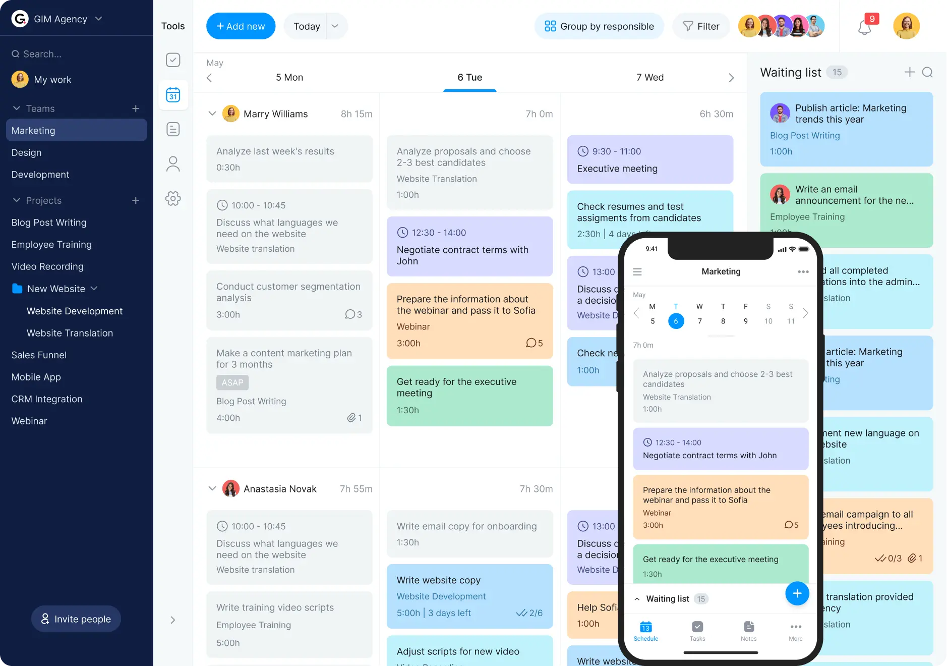 Daily online planner