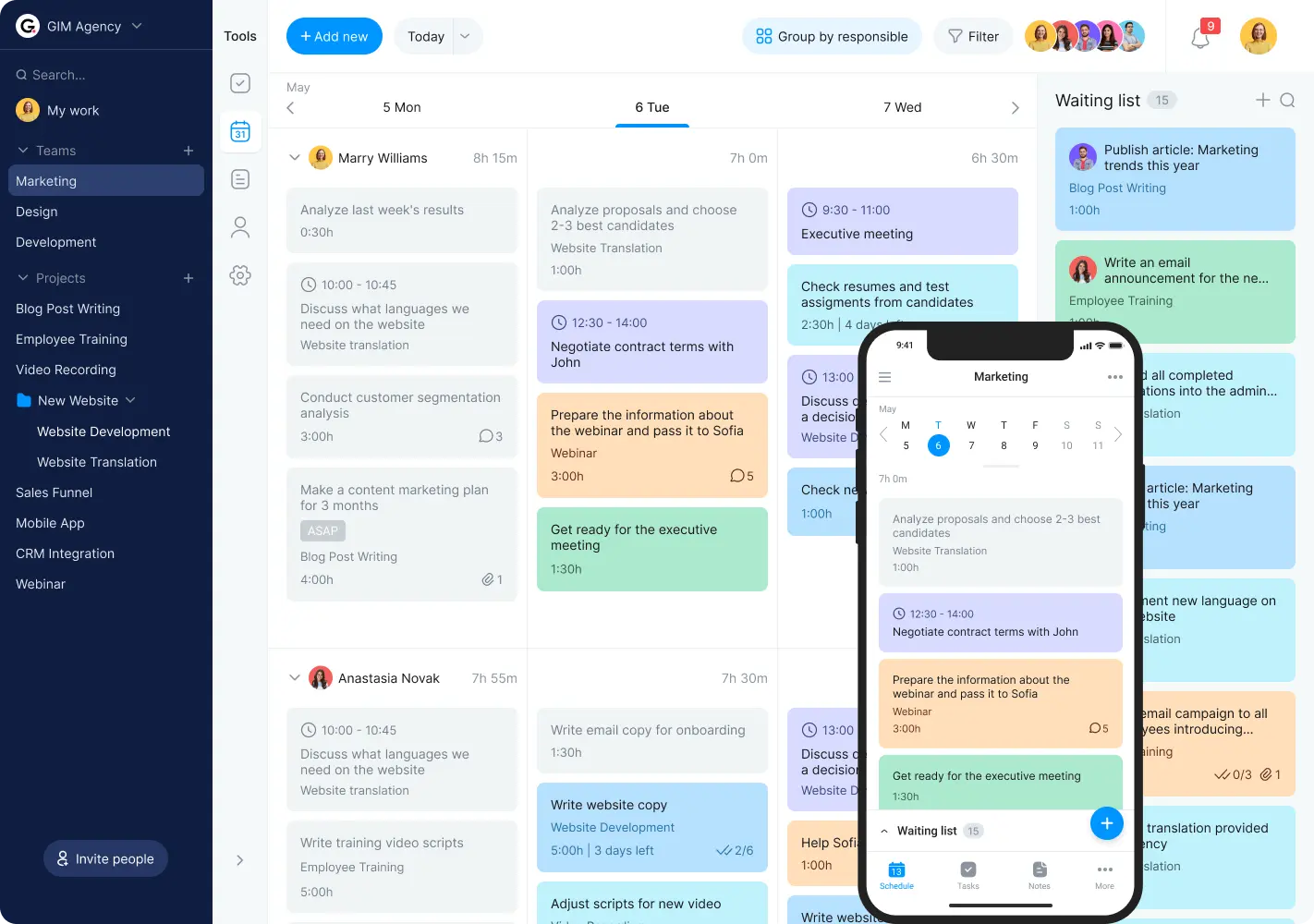 Daily online planner