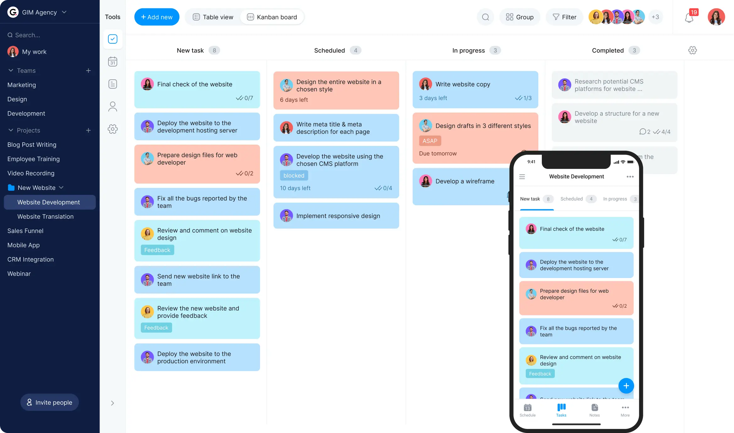 Online planning board