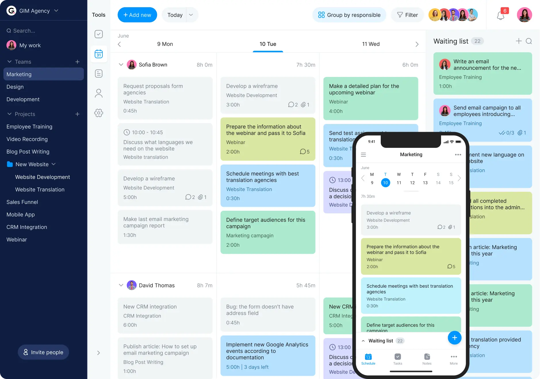 online task manager calendar