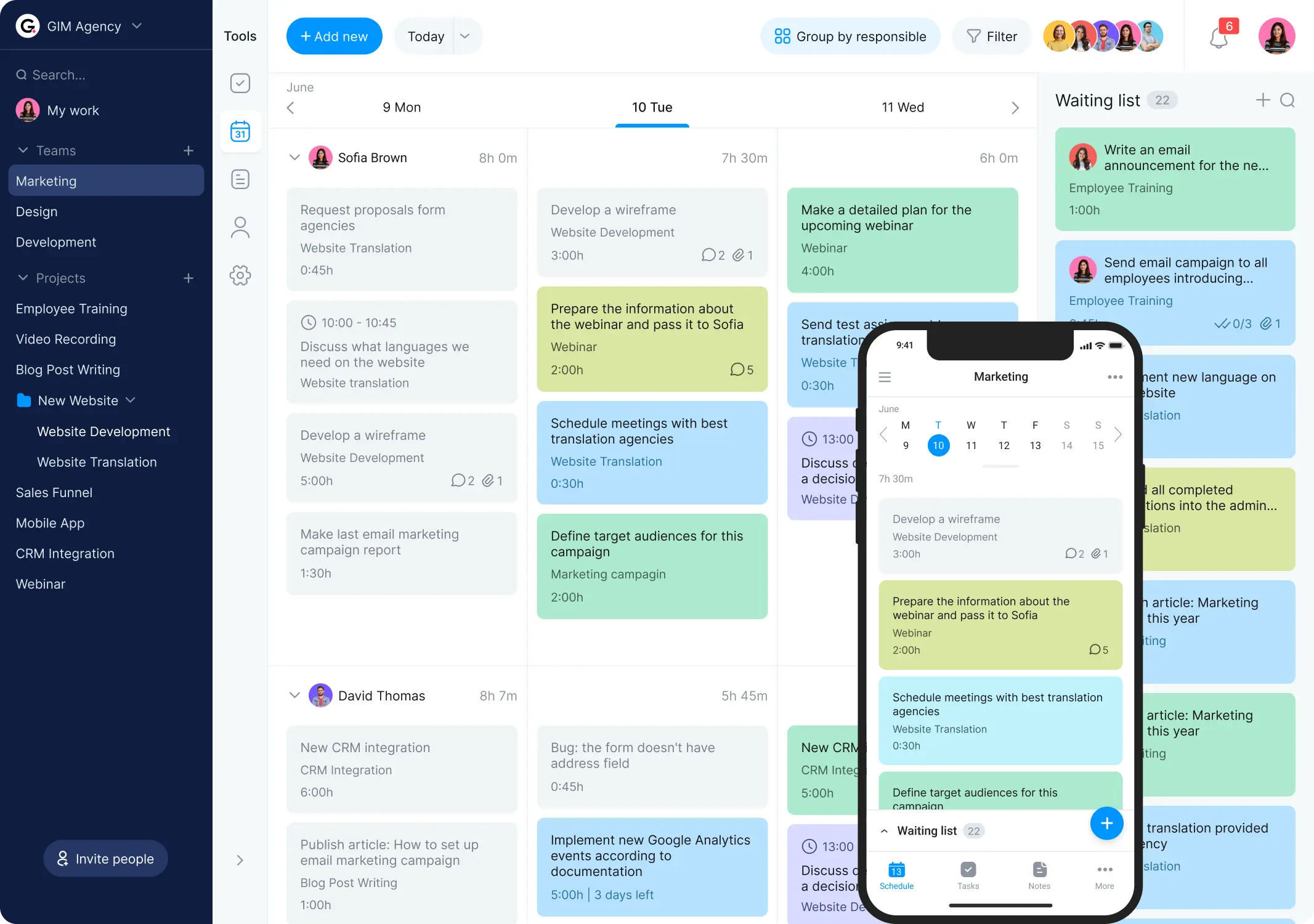 online task manager calendar