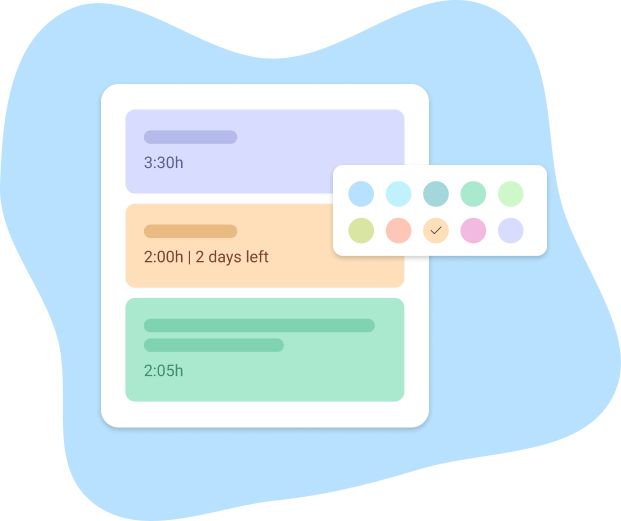 choose different colors for tasks