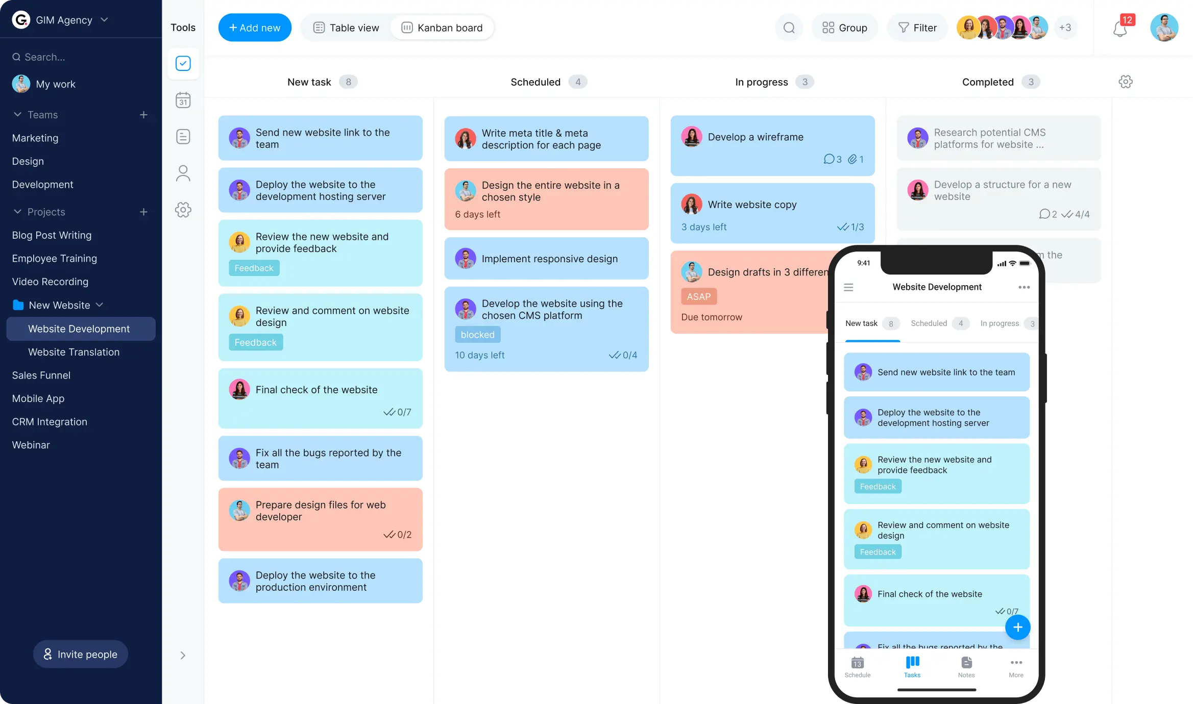 Schedule builder board