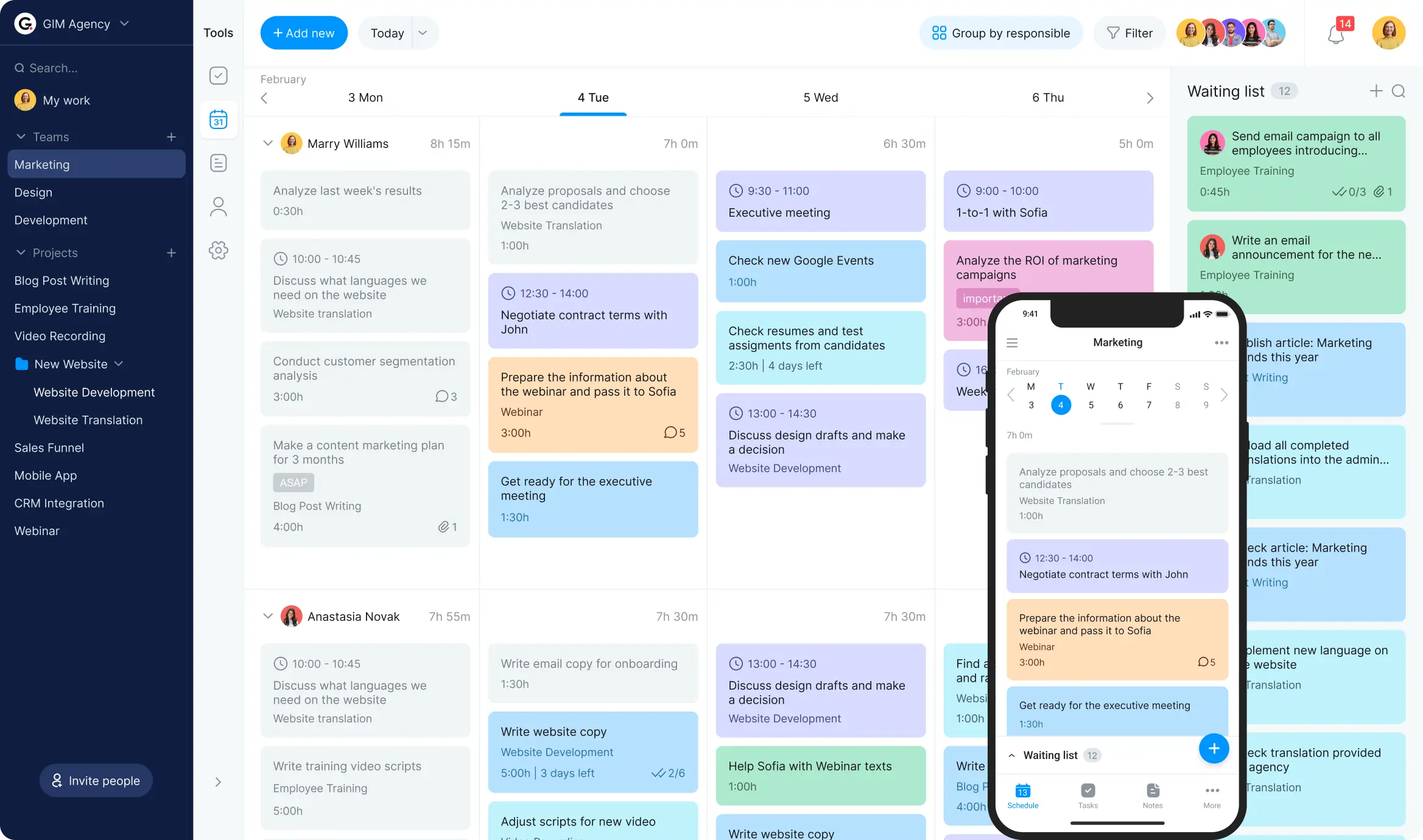 Schedule builder