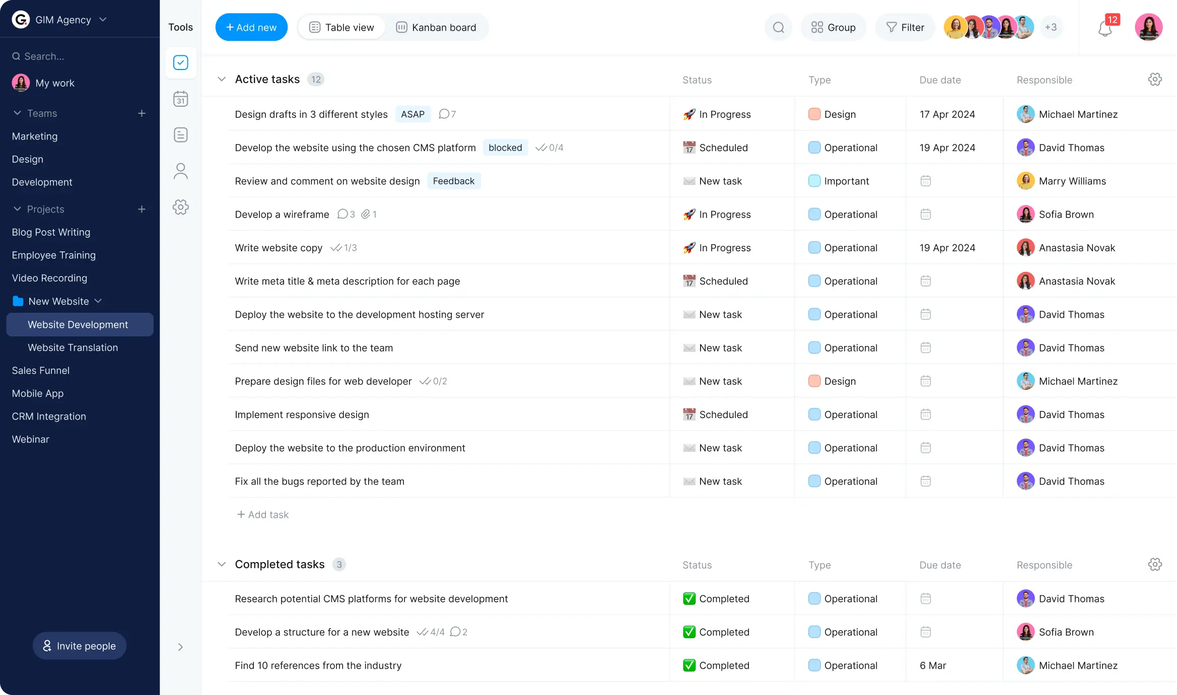 Schedule builder list
