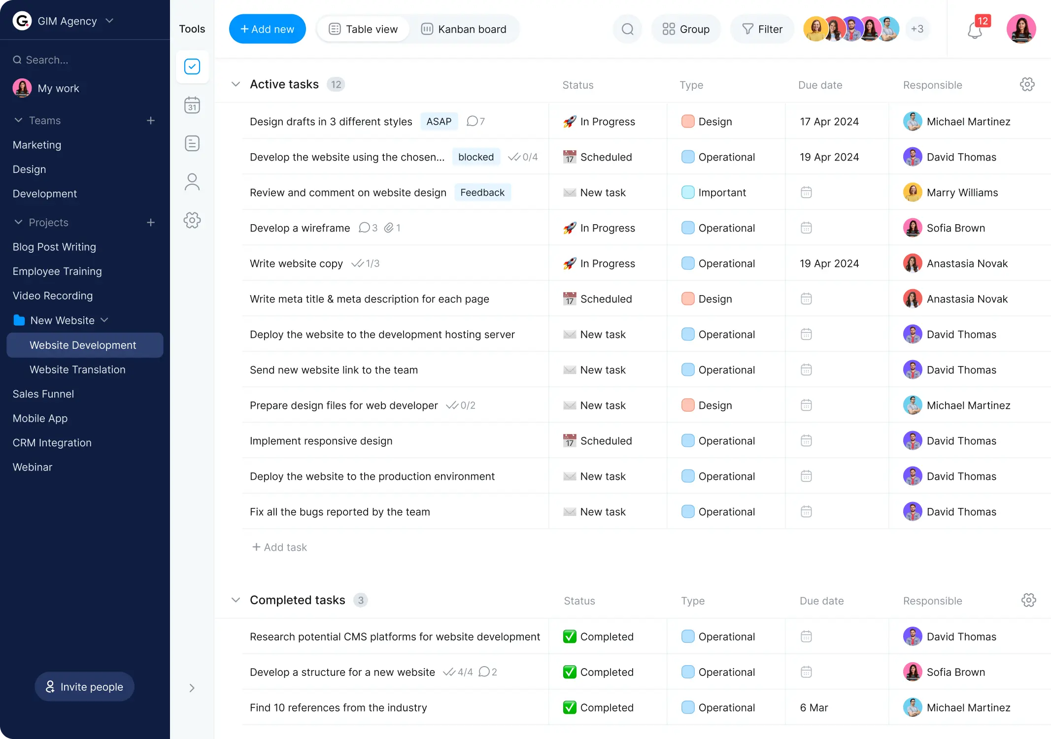 Schedule builder list