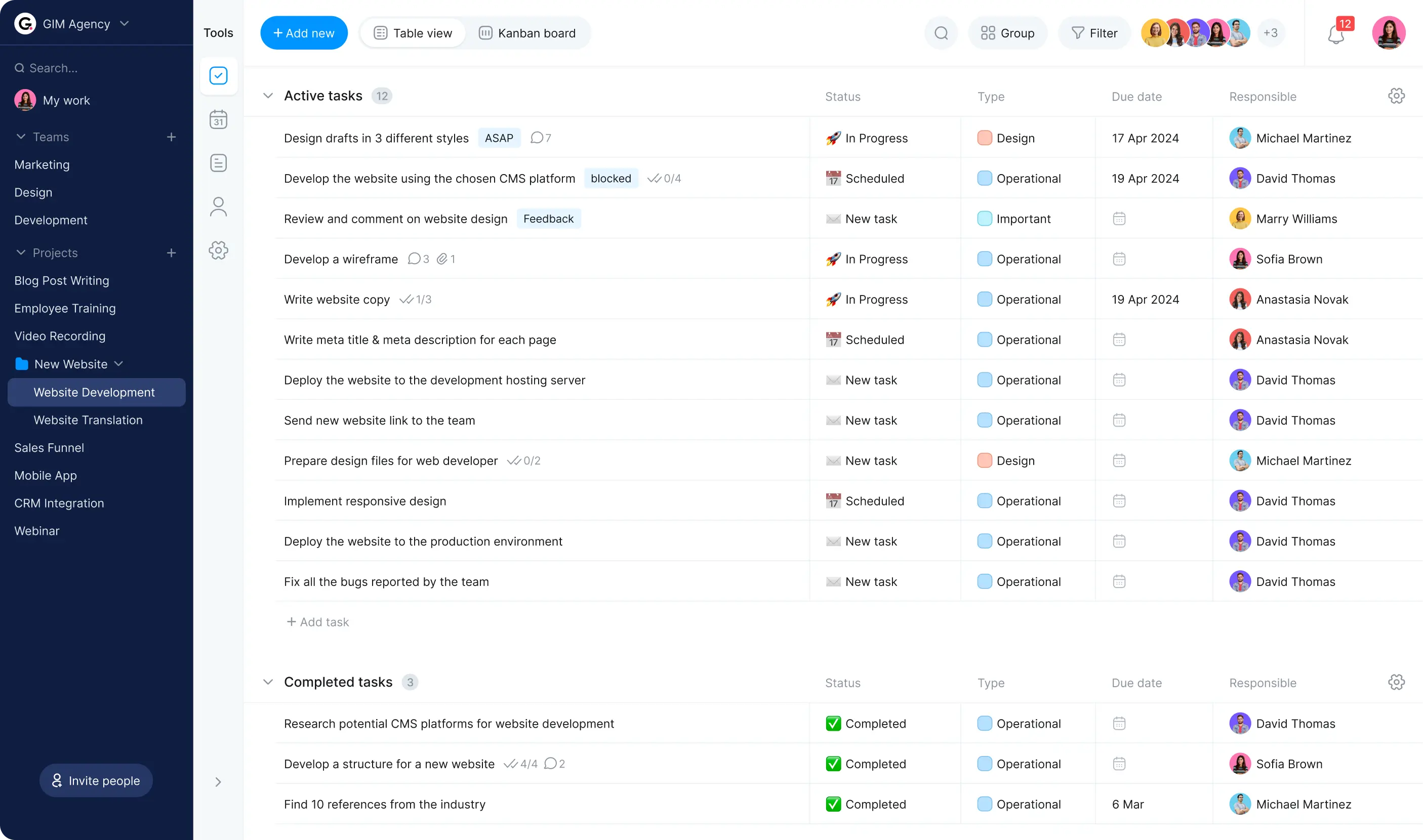 Schedule builder list