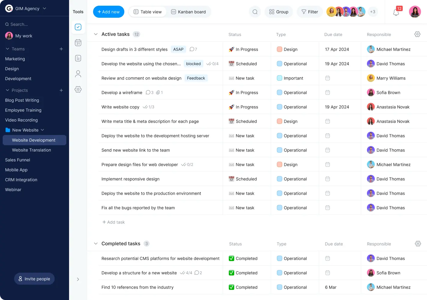 Schedule builder list