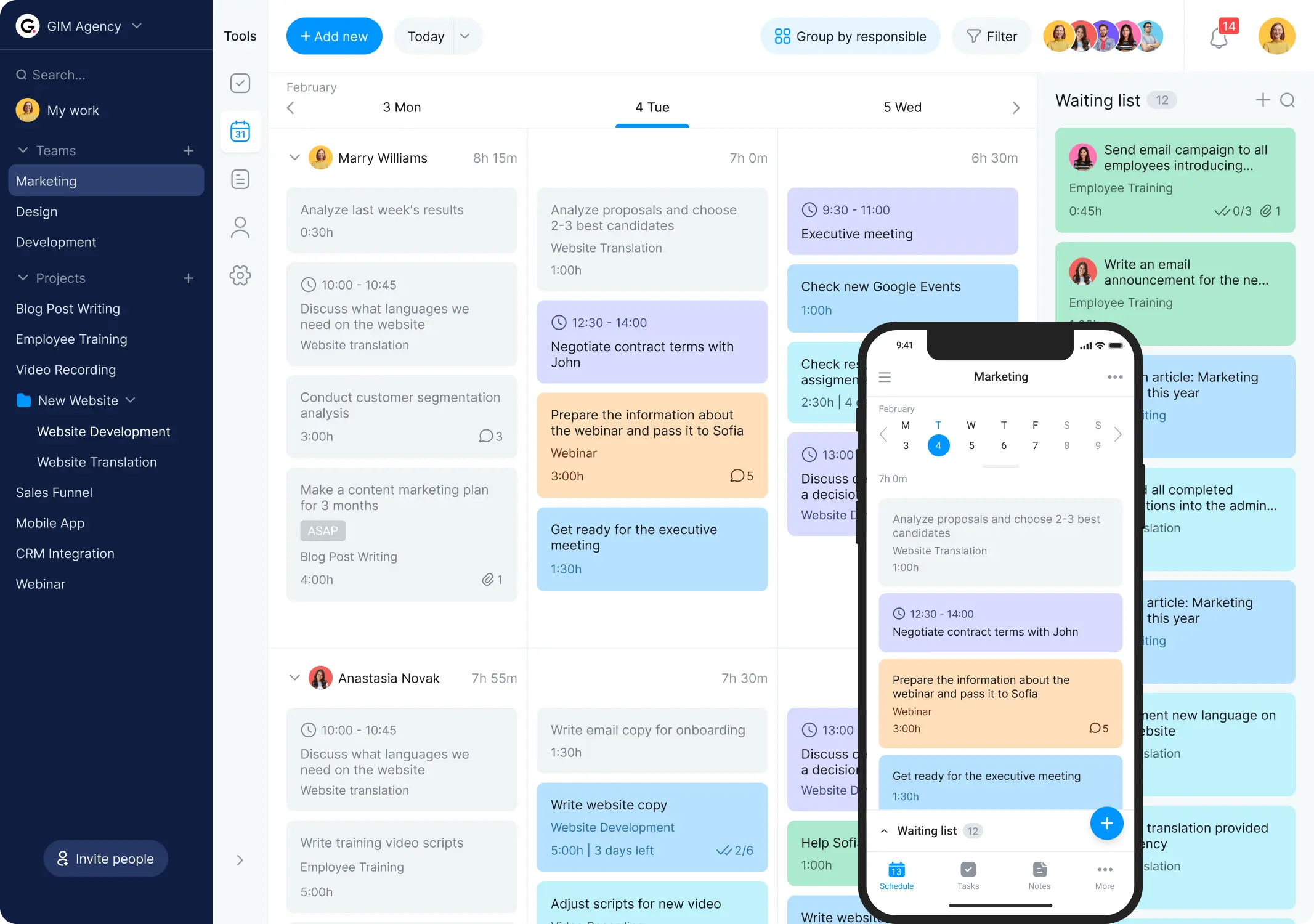 Schedule builder