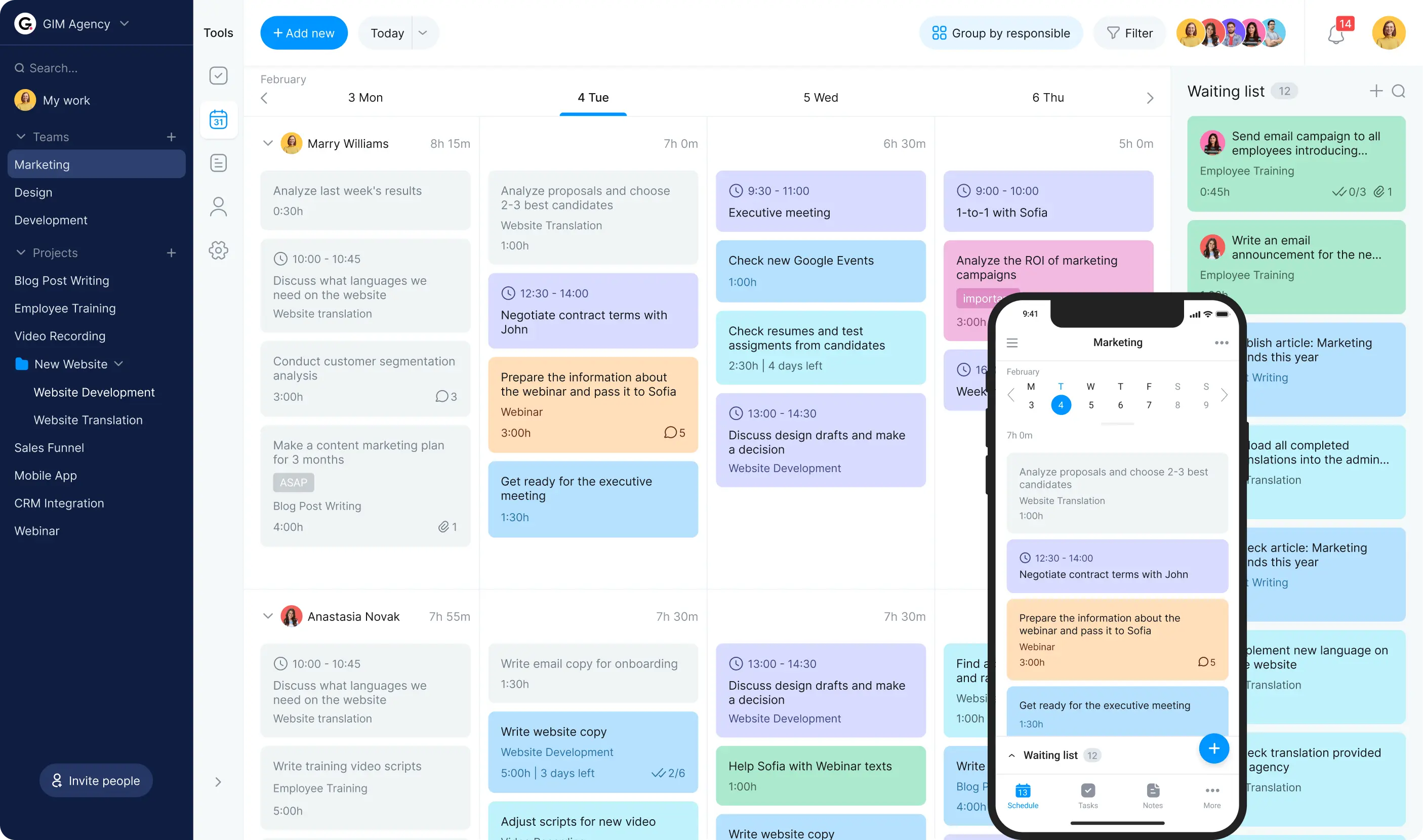 Schedule builder