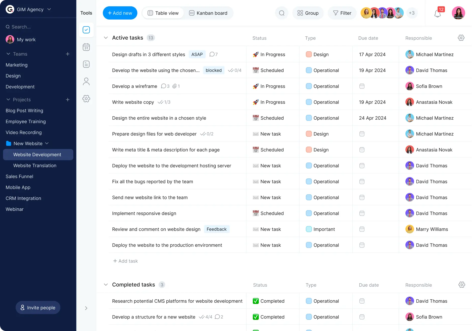 Schedule maker list
