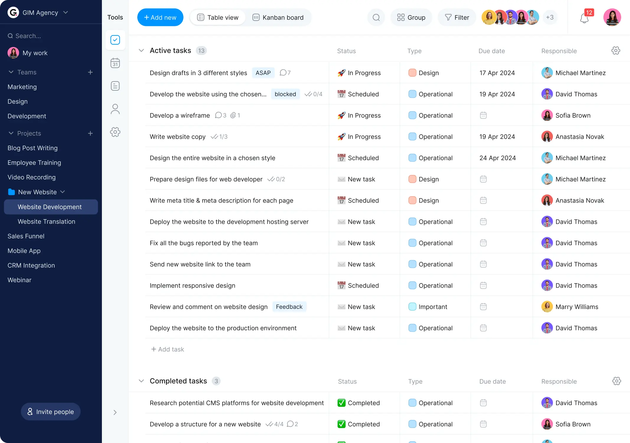 Schedule maker list