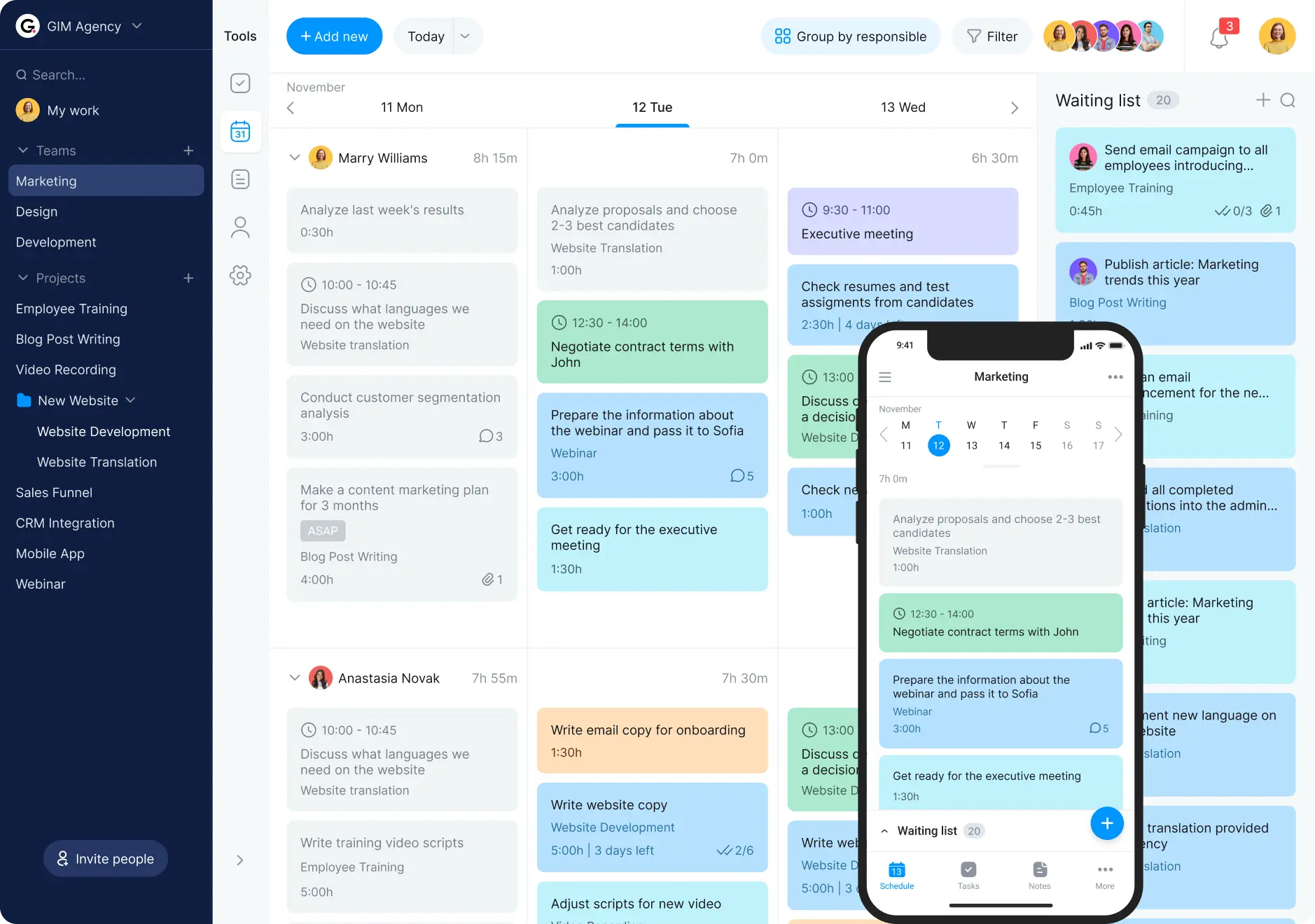 Schedule planner