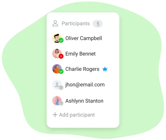 Team meetings in your schedule planner