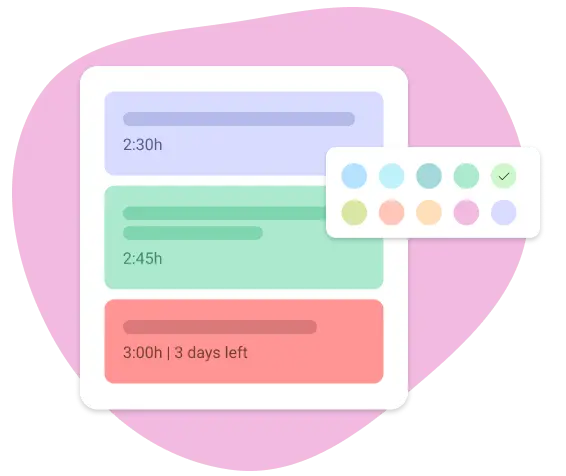 Use different colors in the schedule planner