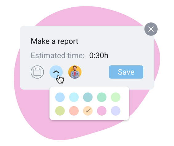 Use different colors for tasks and events