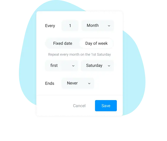 Tasks and events recurrences