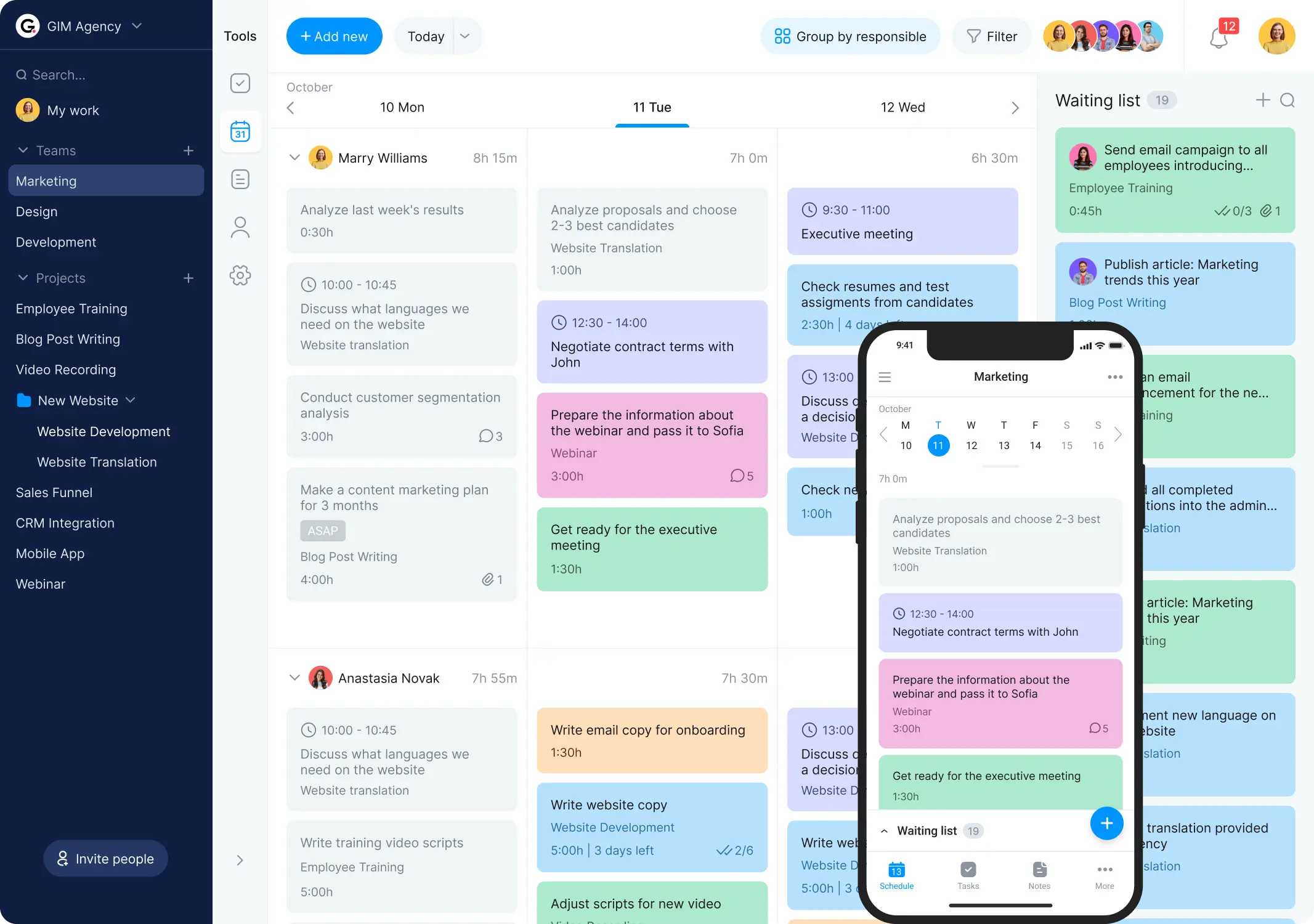 Task organizer
