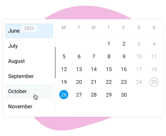 Quick access in Bordio planner