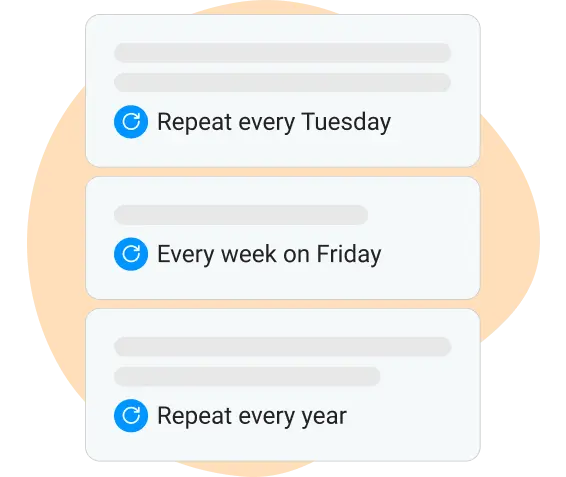 Recurring activities in the task planner