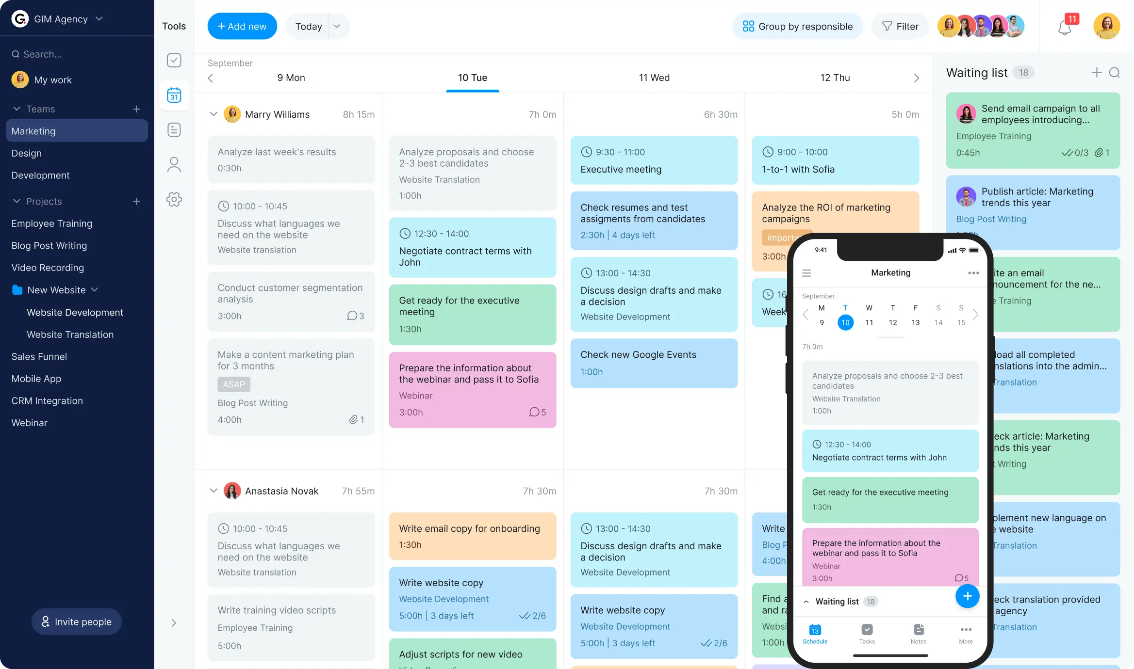Task calendar planner