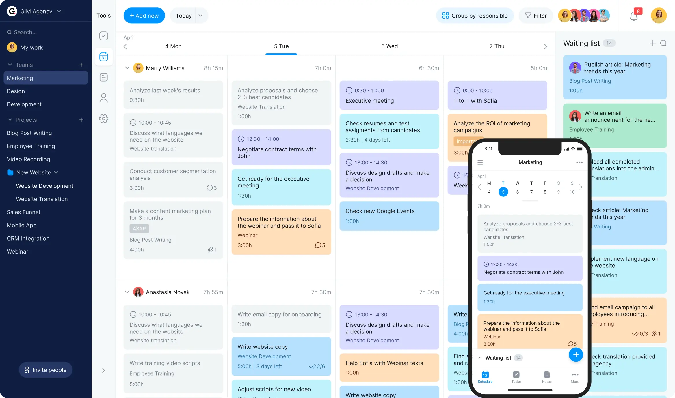 Daily task tracker