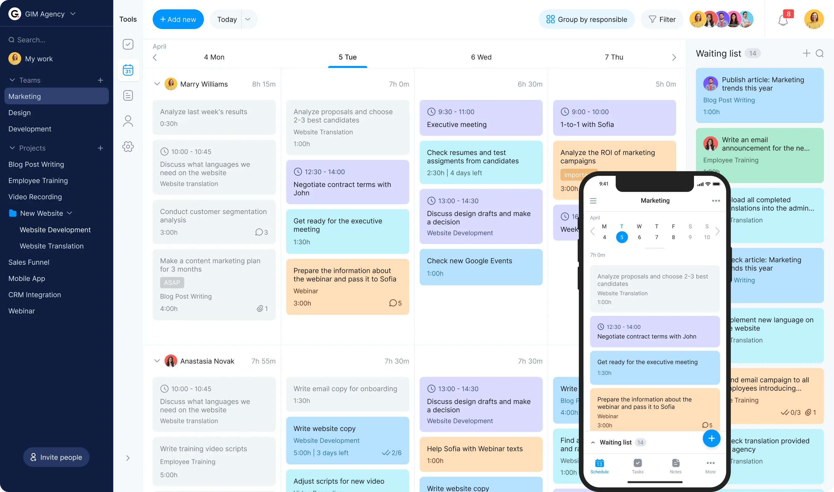 Daily task tracker