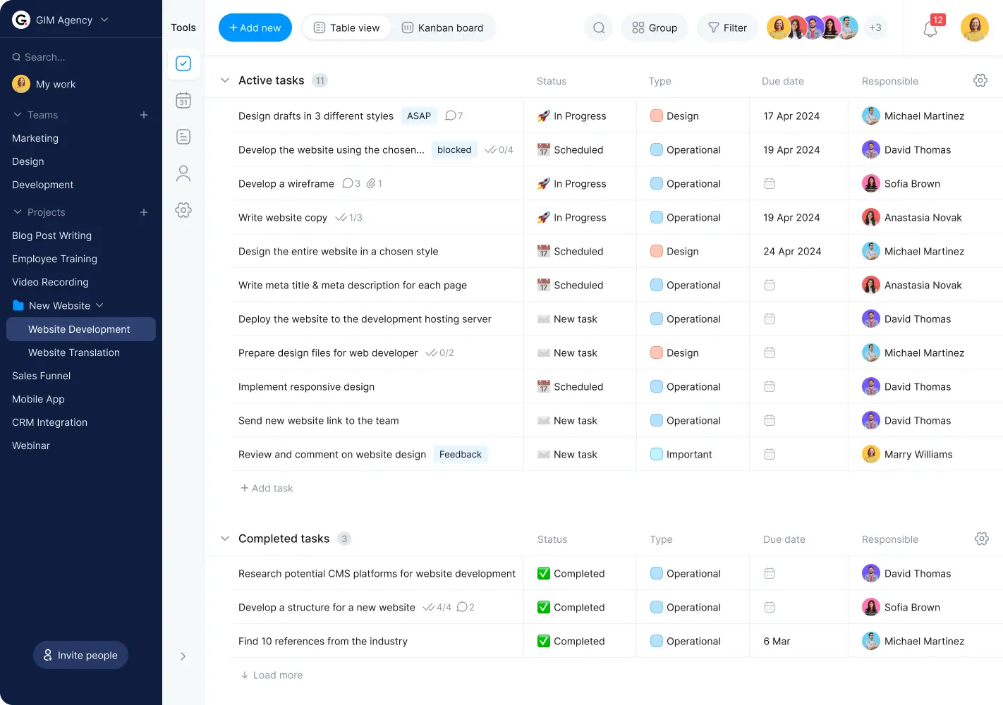 Task tracker list