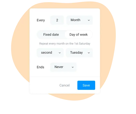 Create repeats in the time manager