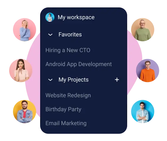 Projects included in the time manager