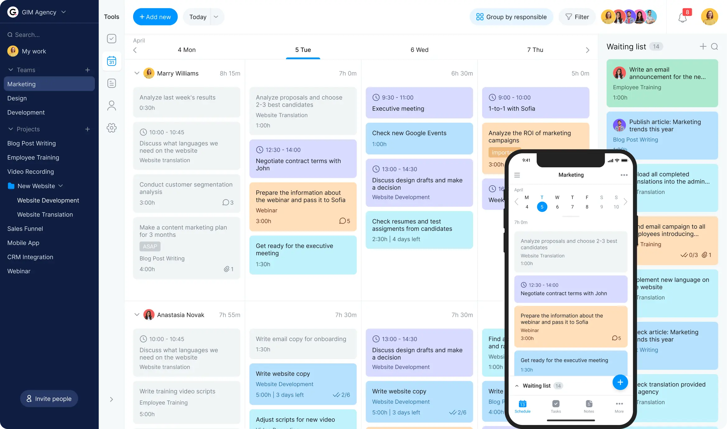 Time manager online.