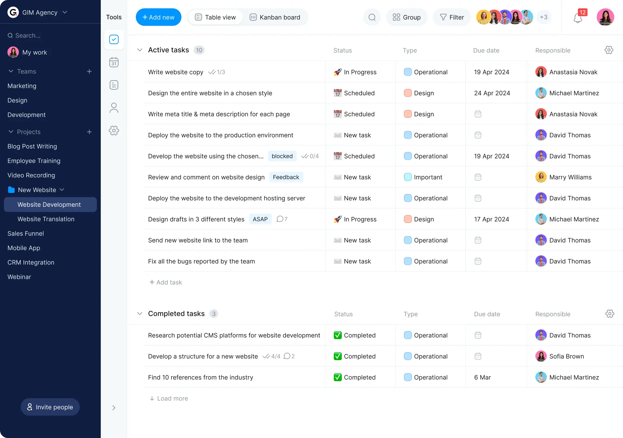 Time manager list