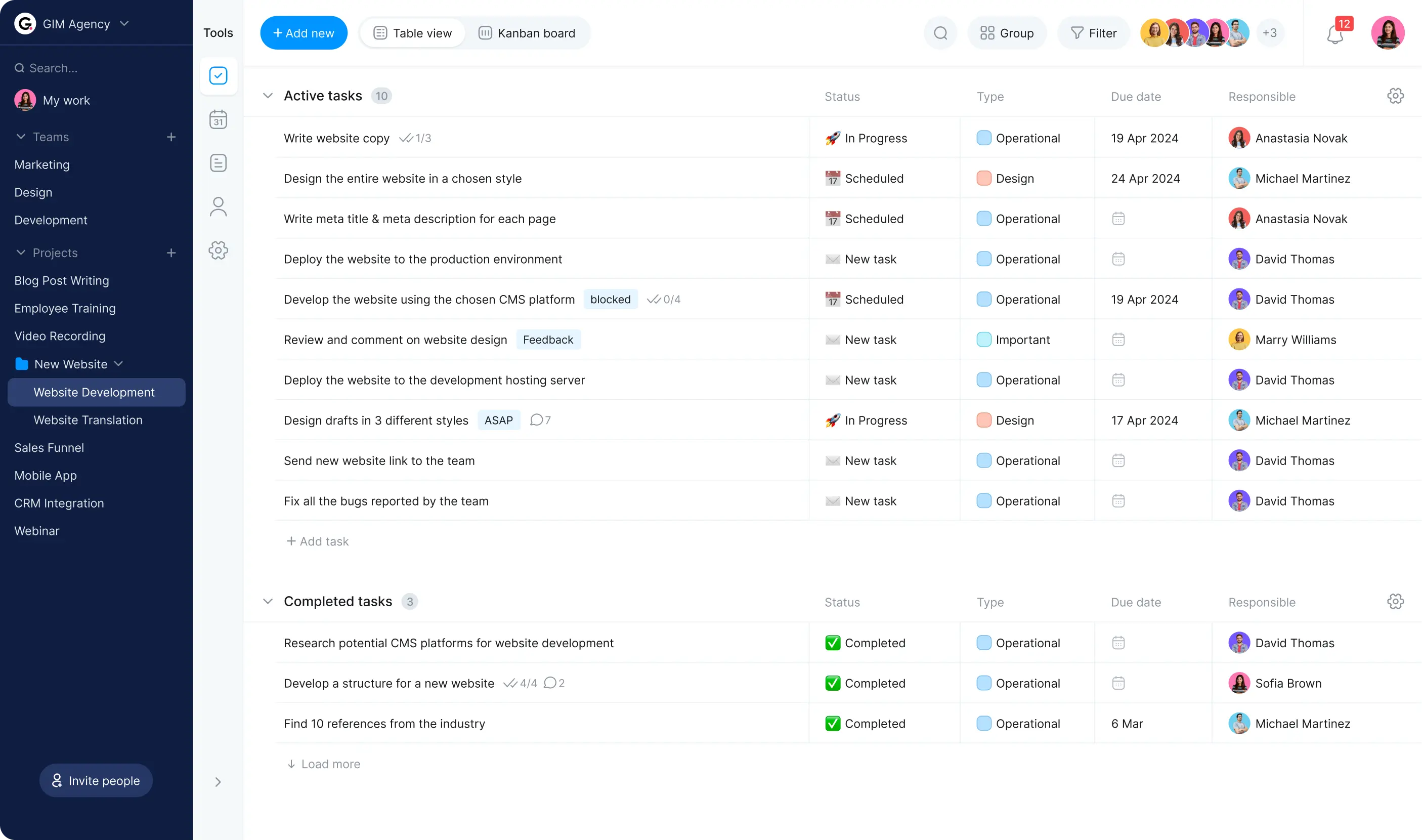 Time manager list