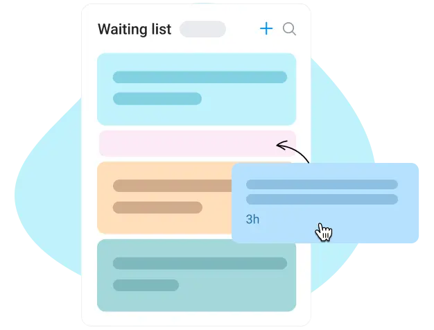 Built-in backlog in time organizer