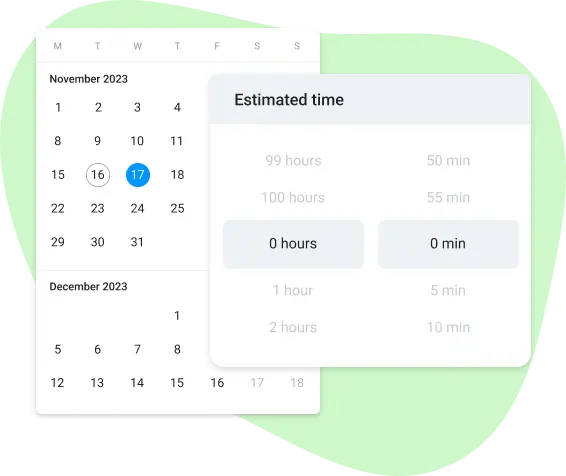 Time estimations in the planner