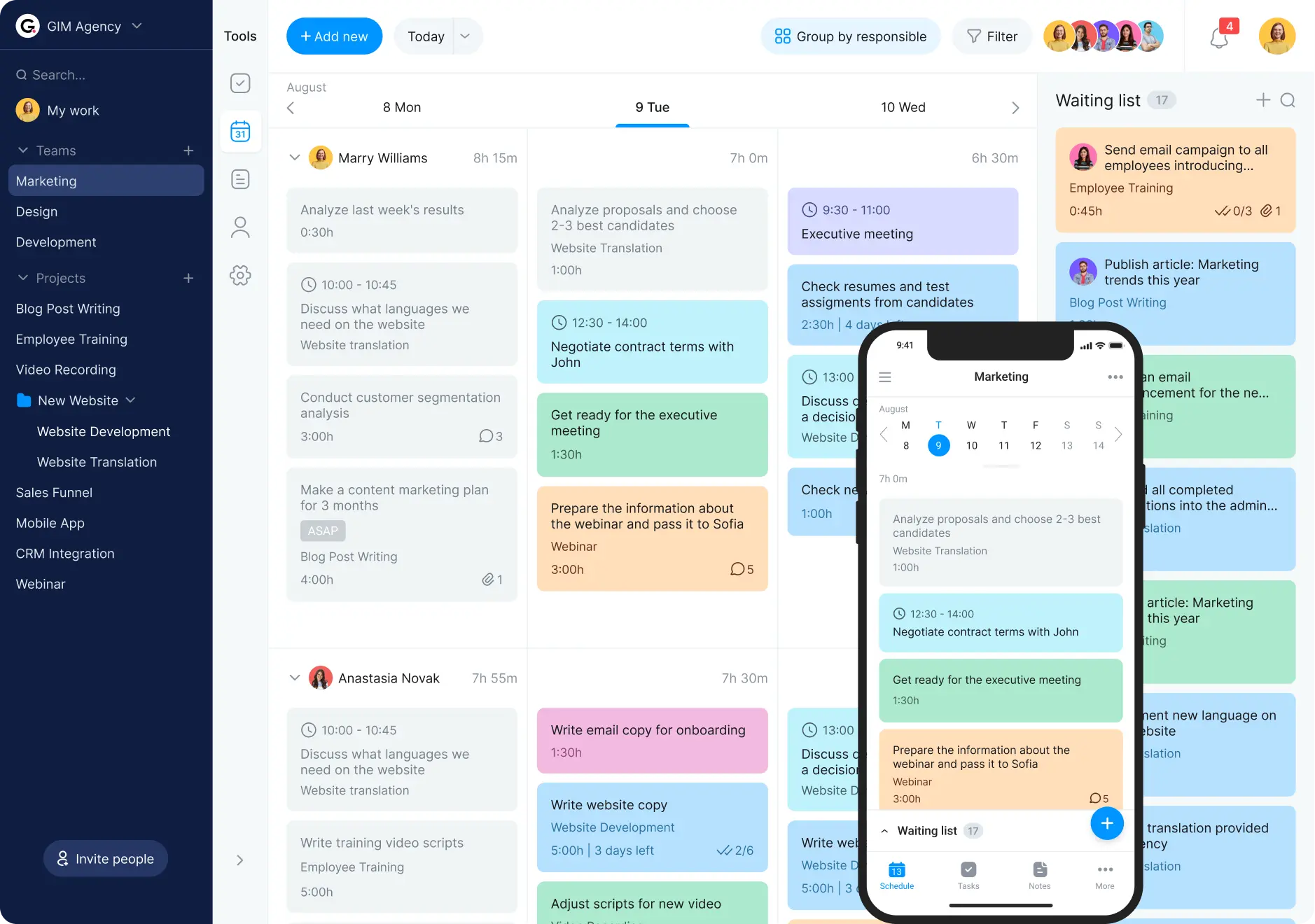 Time planner app