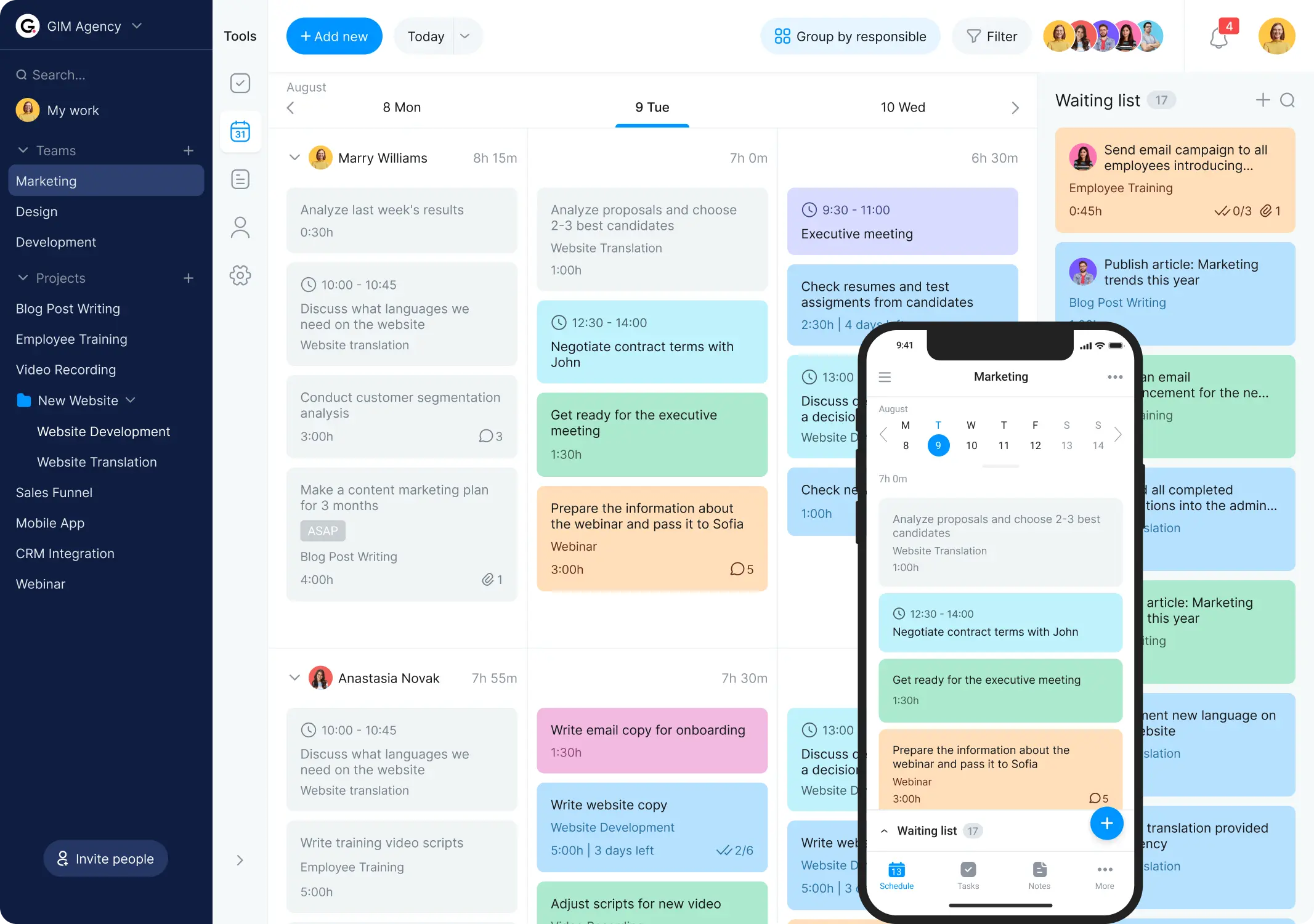 Time planner app