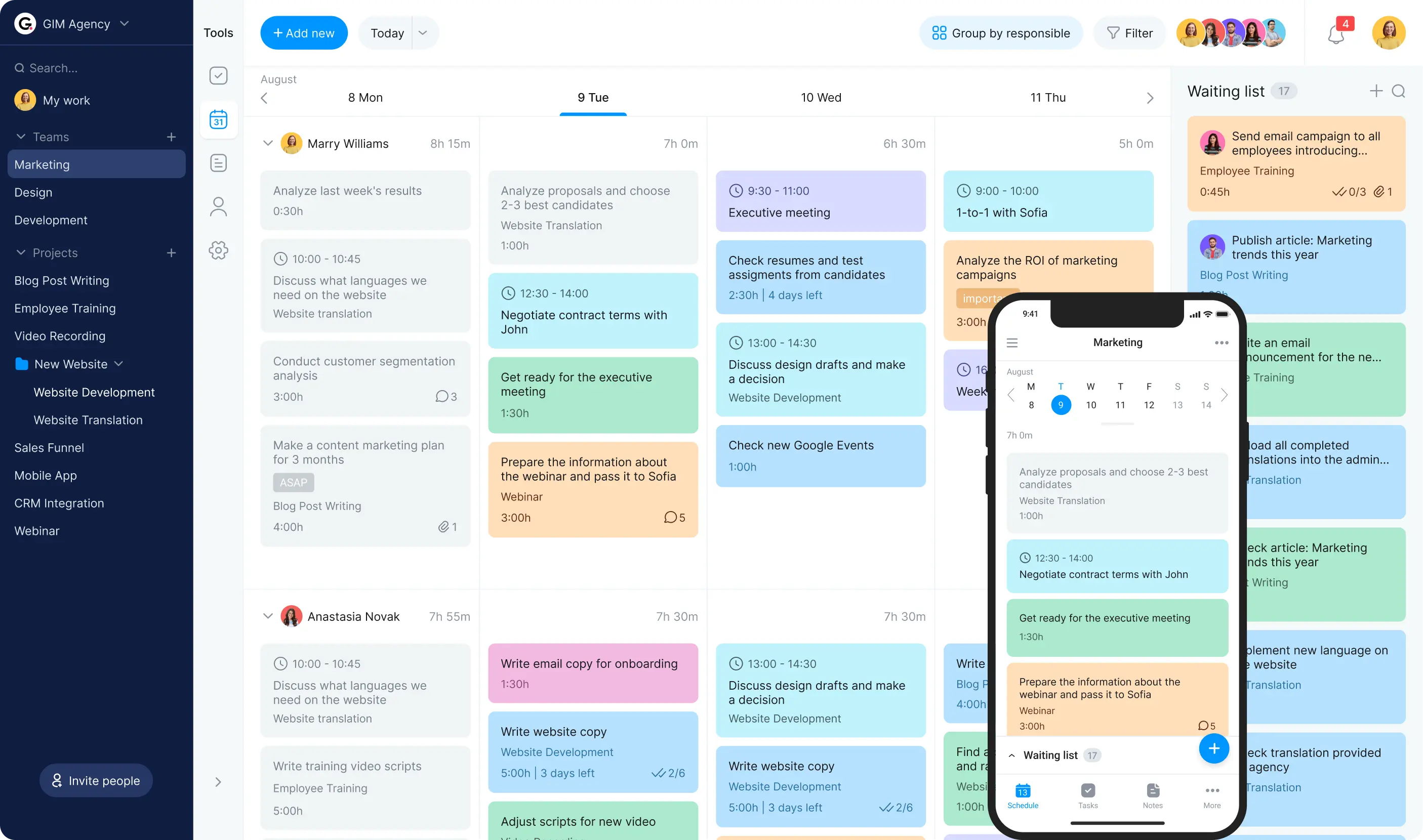 Time planner app