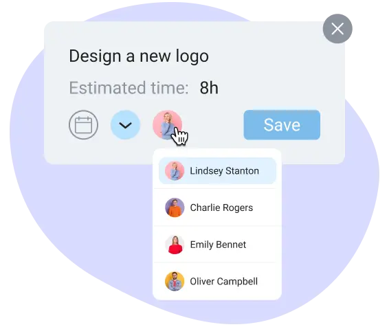 Create tasks in 2 clicks in the virtual planner