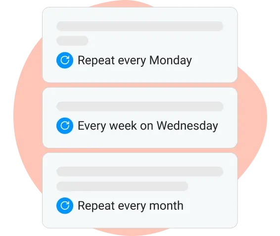 Recurring events in Bordio virtual planner